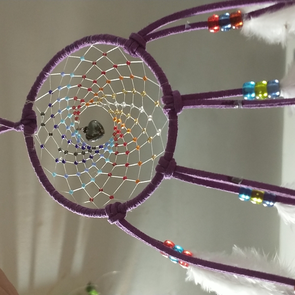 Beautiful 1 of a kind (colorfully) Beaded purple Dreamcatcher. - Picture 7 of 7